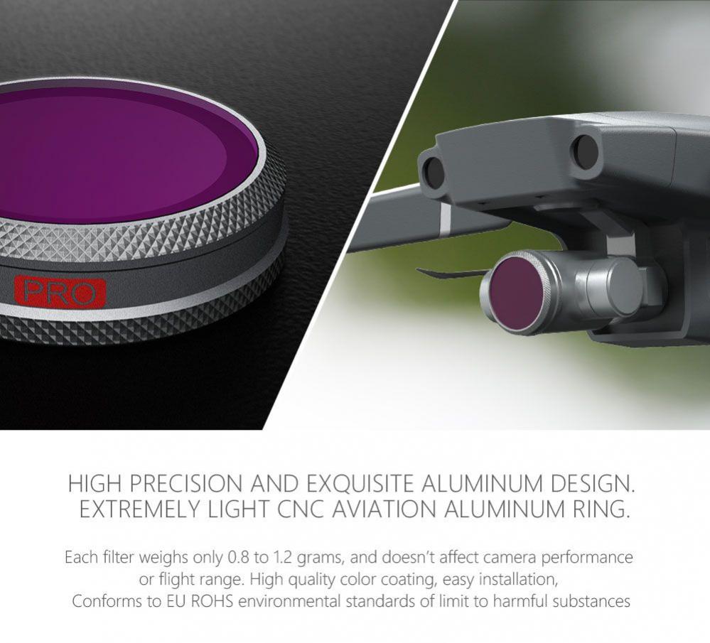 PGYTECH PRO-paket ND för Mavic 2 Zoom: ND8 ND16 ND32 ND64