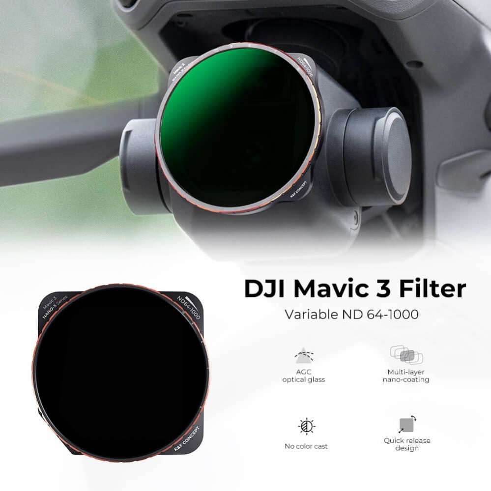  K&F Concept Variabelt ND-filter ND64-ND1000 6-10 stopp fr DJI Mavic 3/Cine
