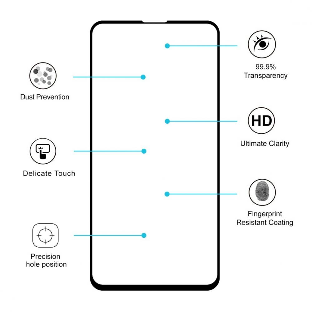 Skärmskydd med Svart ram för Samsung Galaxy A7 (2018) av härdat glas