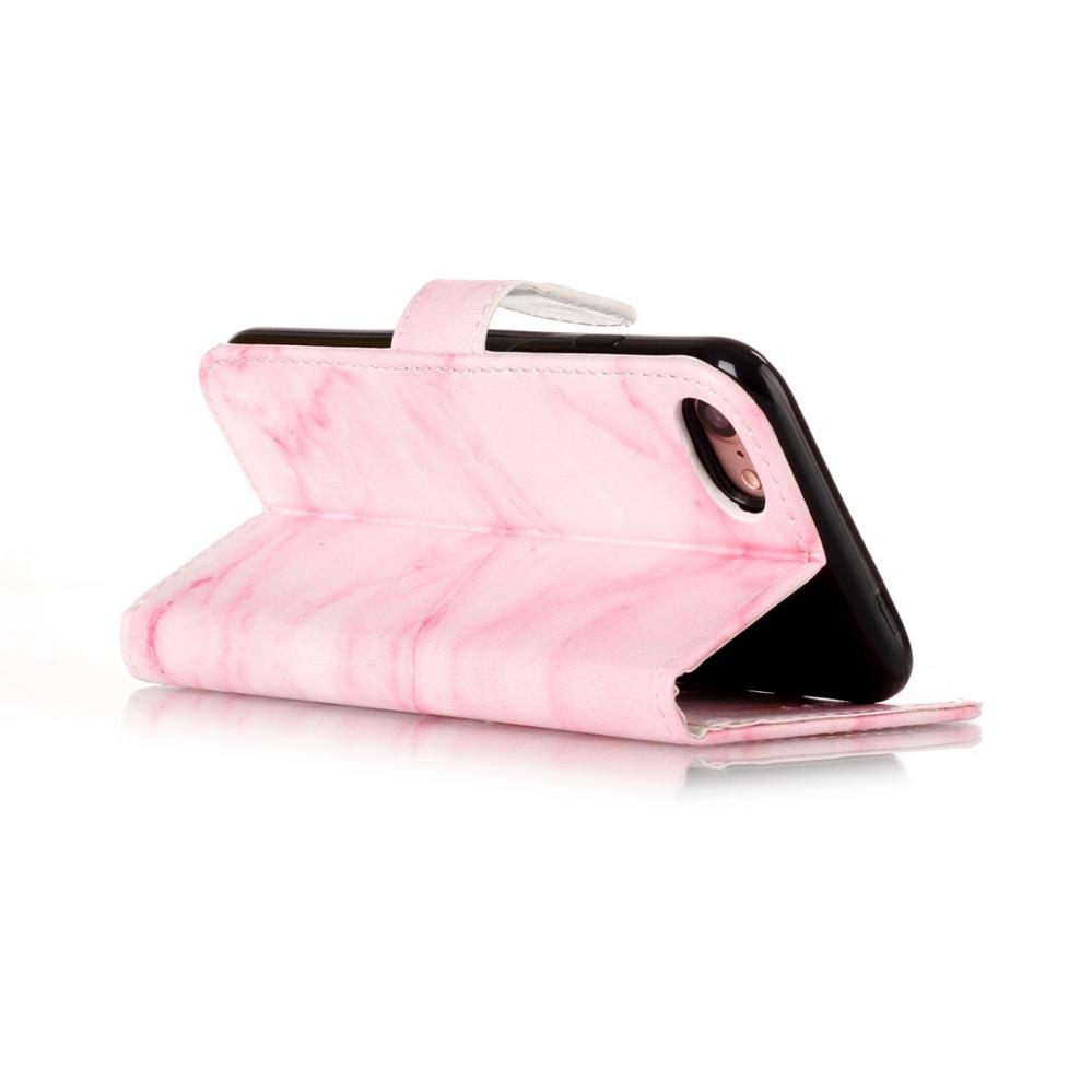  Plnboksfodral fr iPhone 7/8 - Rosa marmor