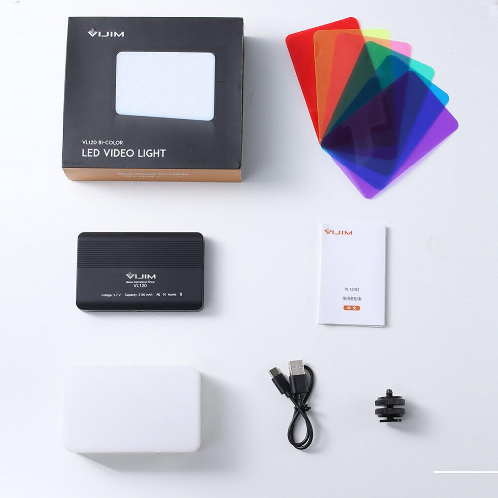 VIJIM Videolampa med diffusor & inbyggt batteri