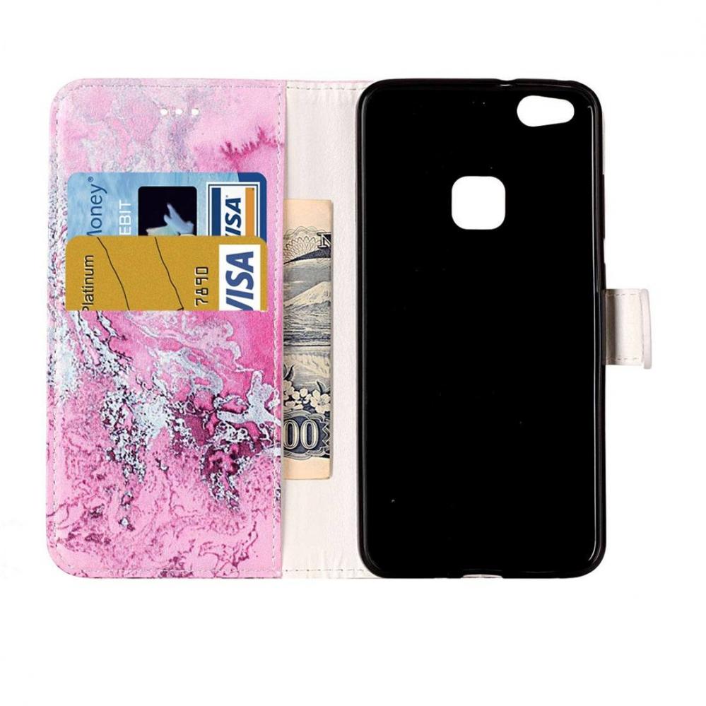  Plånboksfodral för Huawei P10 Lite - Rosa havsmönster