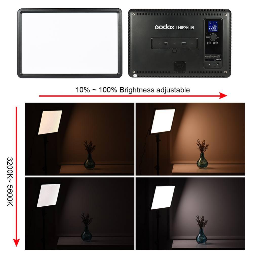 Godox LEDP260C Ultratunt kontinuerligt videoljus (36x24cm)