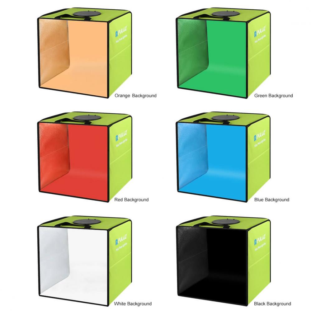  Puluz Ljustltbox med lysdiodsslinga 97CRI 30x30x30cm 6st bakgrunder