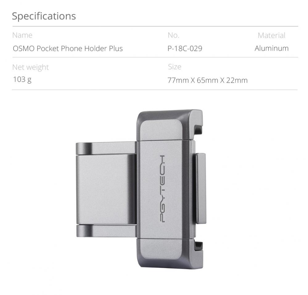  PGYTECH Mobilhllare fr OSMO Pocket Plus i stilren design