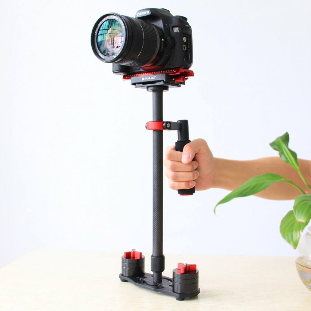 Puluz Handhållen kolfiber stabilisator för DSLR/DV-kameror (38.5-61cm)