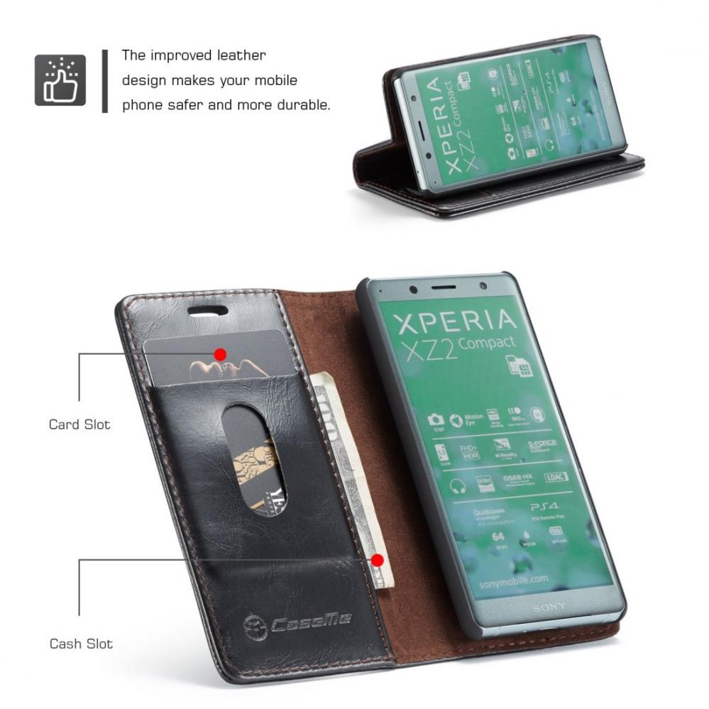  CaseMe Plnboksfodral med kortplats fr Sony Xperia XZ2 Compact