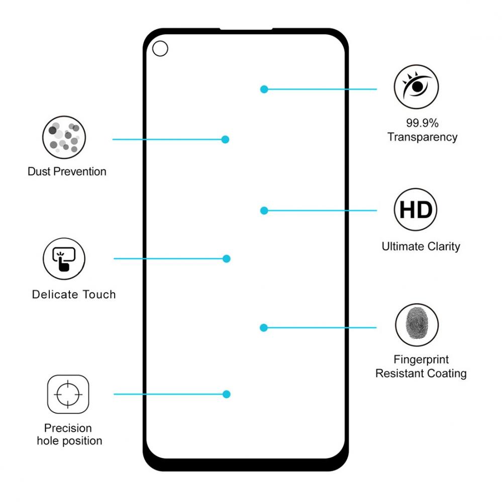  Skrmskydd med svart ram fr Samsung Galaxy Note 10 Plus av hrdat glas