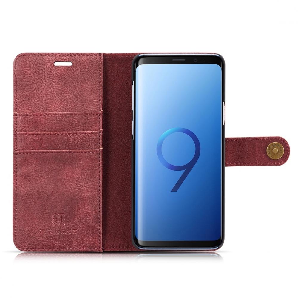  DG.MING Plnboksfodral med magnetskal fr Galaxy S9 Plus Rd