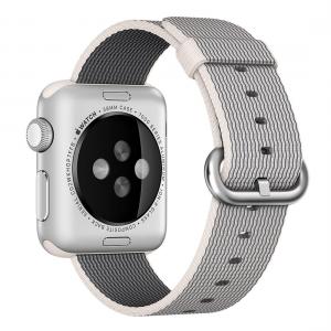  Armband för Apple Watch 38/40/41mm vävd Grå & Vit nylon