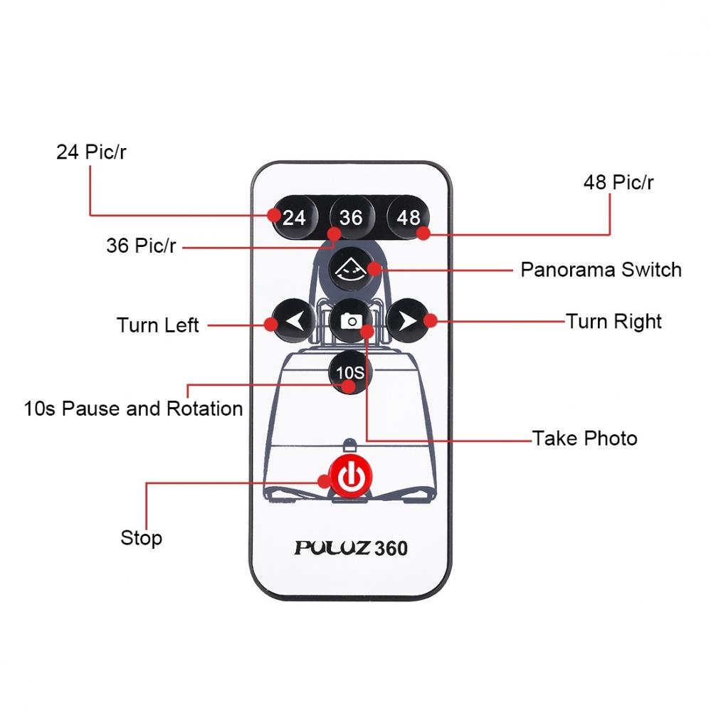  Puluz Rotationshuvud 360 grader+ fjrr+ GoPro-adapter+ mobiladapter