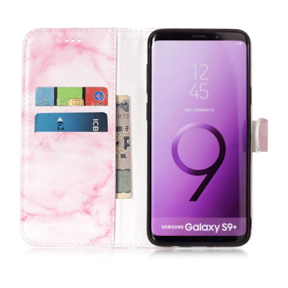 Plånboksfodral för Galaxy S9 Plus Rosa med kortplatser och fack