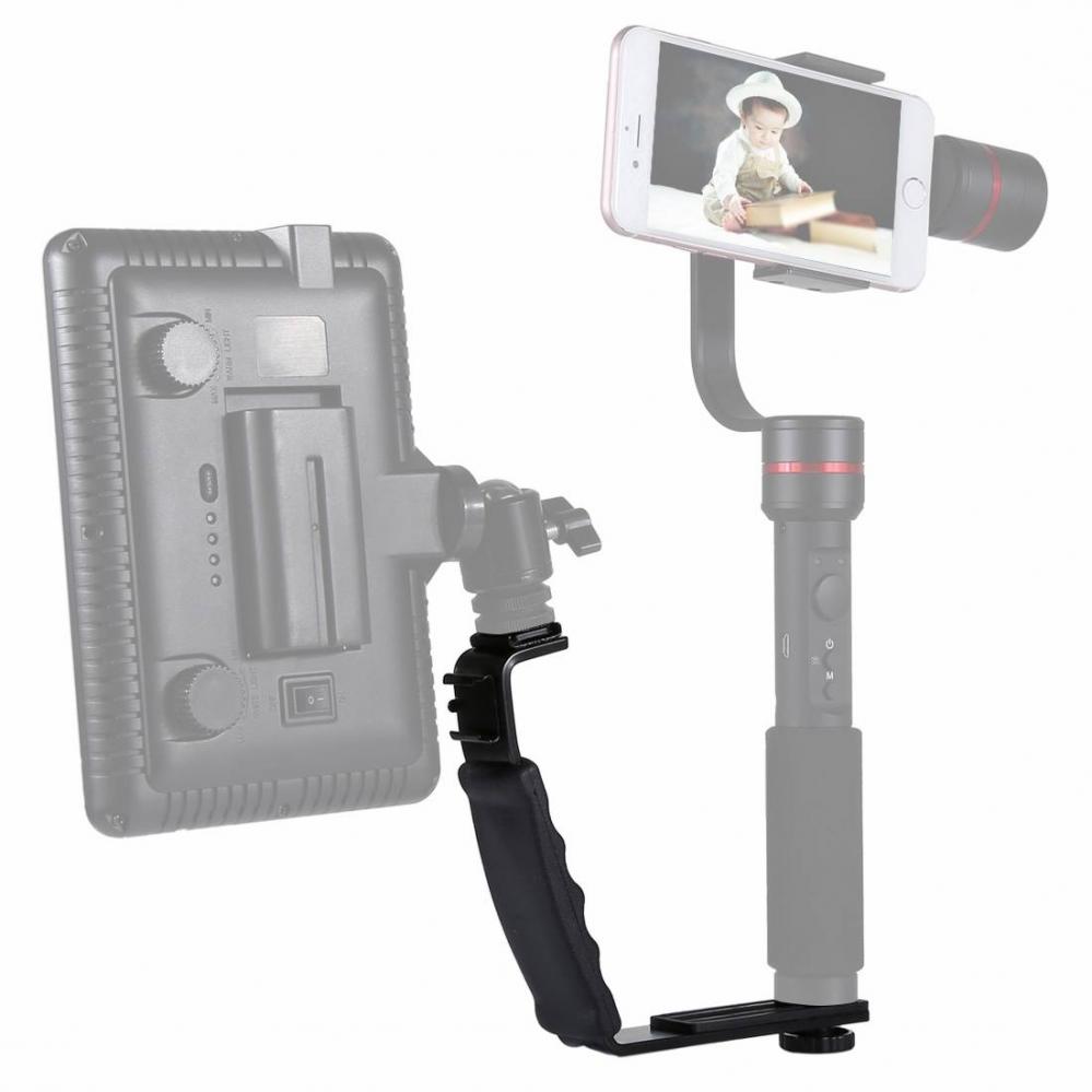 Puluz L-format Handgrepp med tillbehörsfästen för videolampa & DSLR