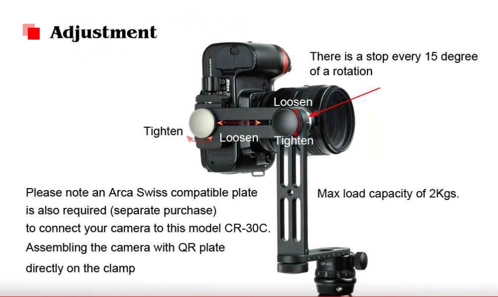  Sunwayfoto CR-30C Panorama-Kit mini med Arca Swiss fste