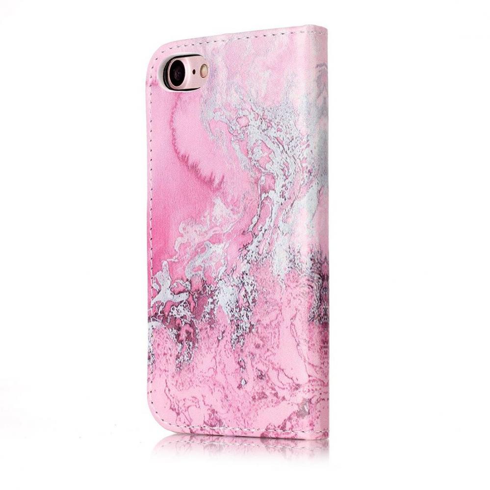 Plånboksfodral för iPhone 8/7 - Rosa vågmönster
