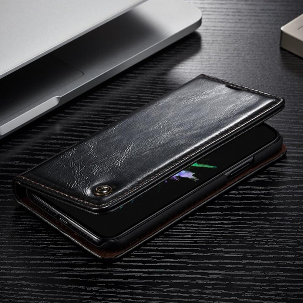 Plånboksfodral med kortplats för iPhone X Svart - CaseMe-003