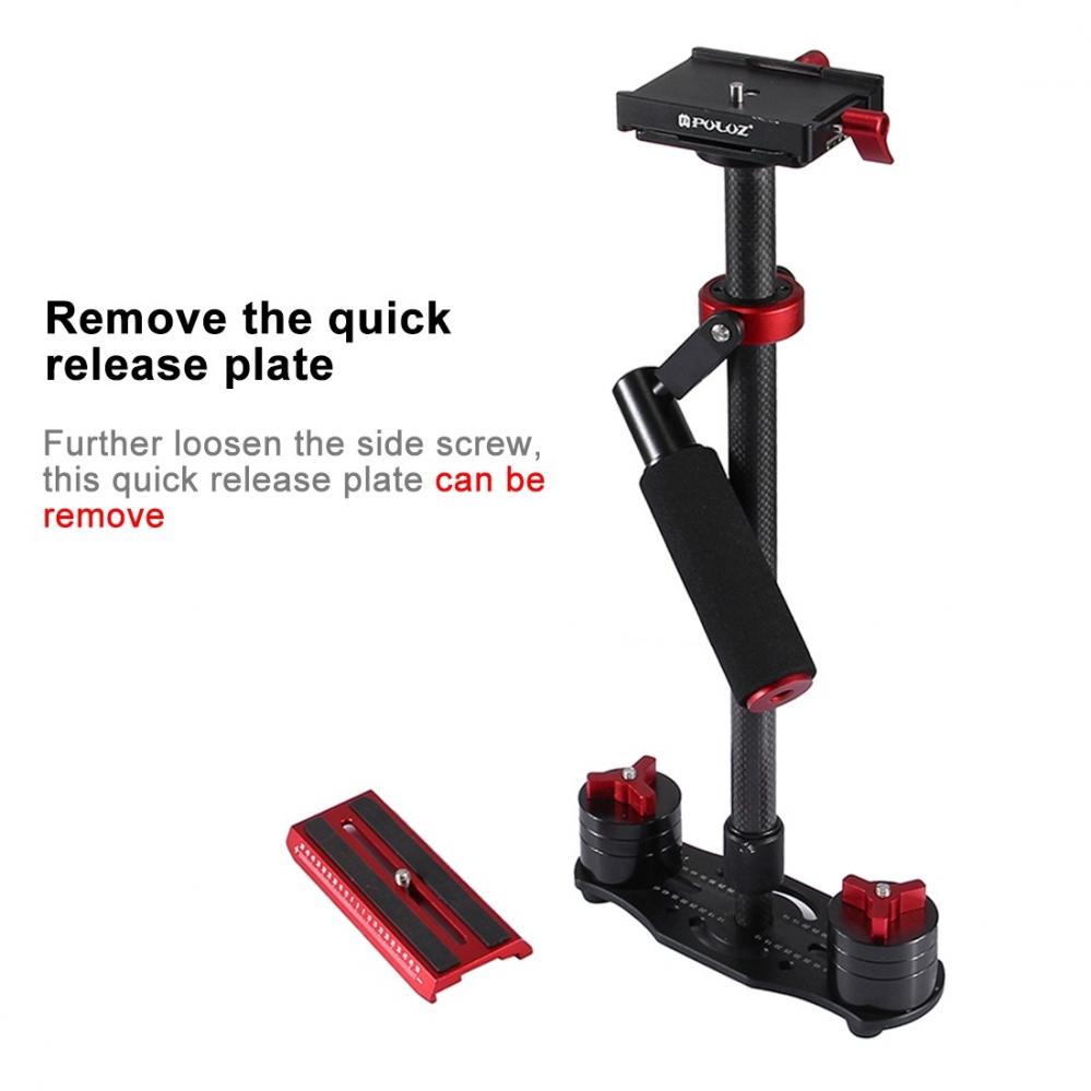 Puluz Handhållen kolfiber stabilisator för DSLR/DV-kameror (38.5-61cm)