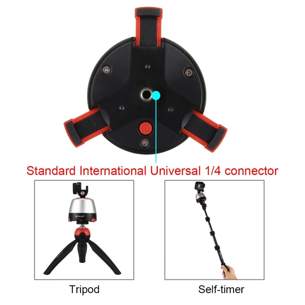 Puluz Rotationshuvud 360 grader+ fjärr+ GoPro-adapter+ mobil-adapter
