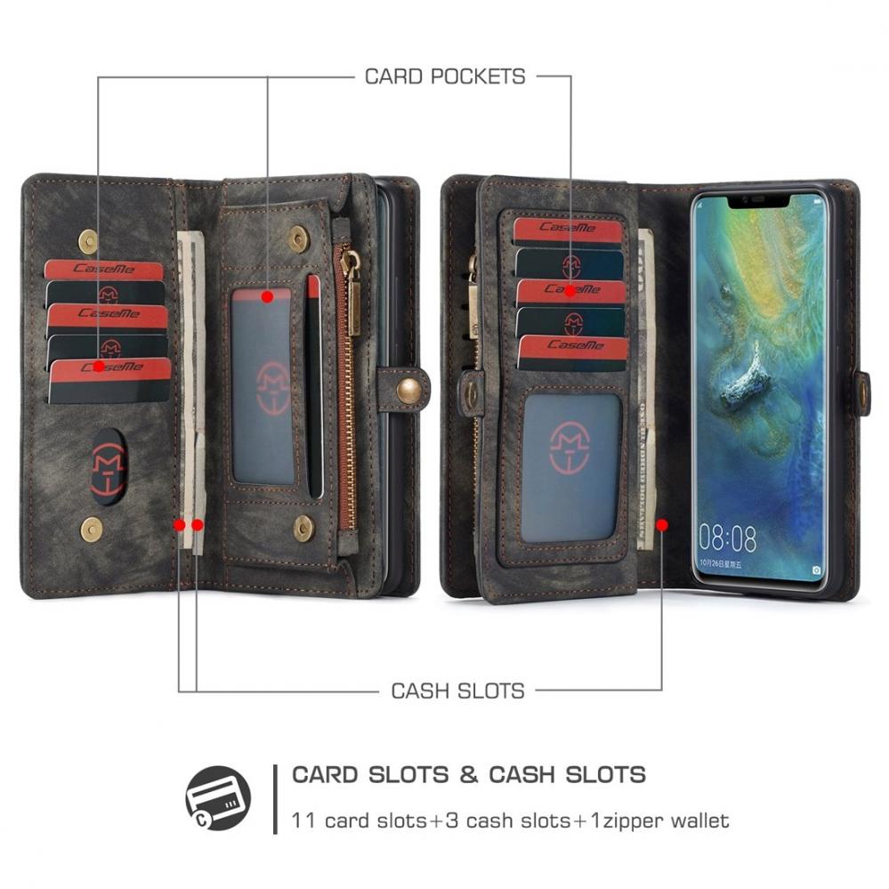  Plånboksfodral med magnetskal för Huawei Mate 20 Pro Svart - CaseMe