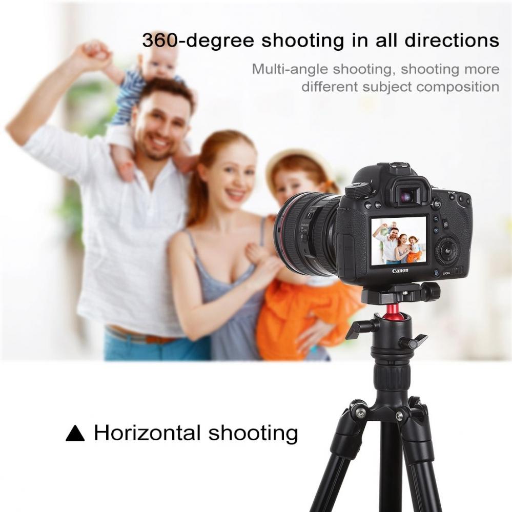 Roterbart kulledshuvud 360 grader med snabbplatta för DSLR - Puluz