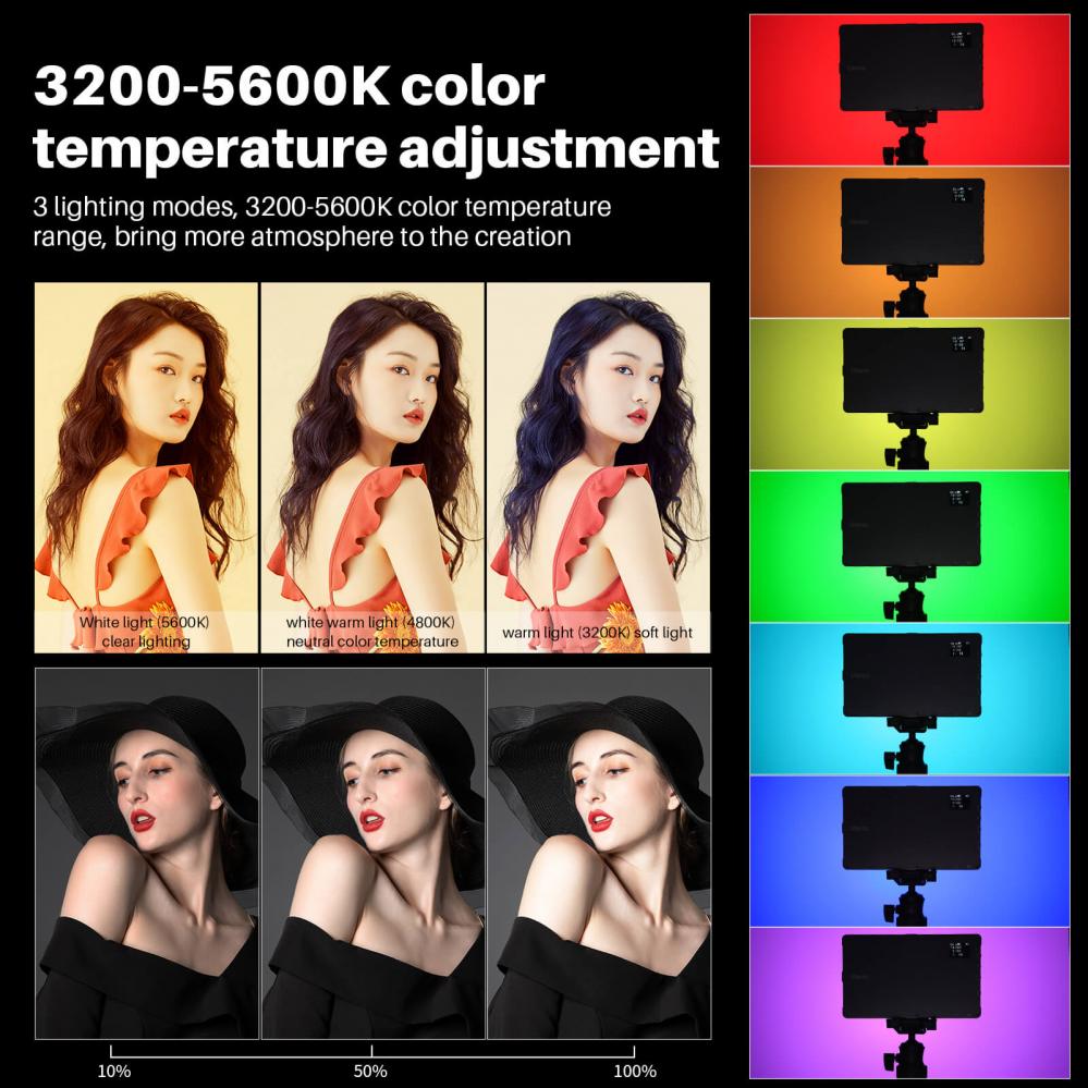 Ulanzi RGB LED-panel för kamera med inbyggt batteri