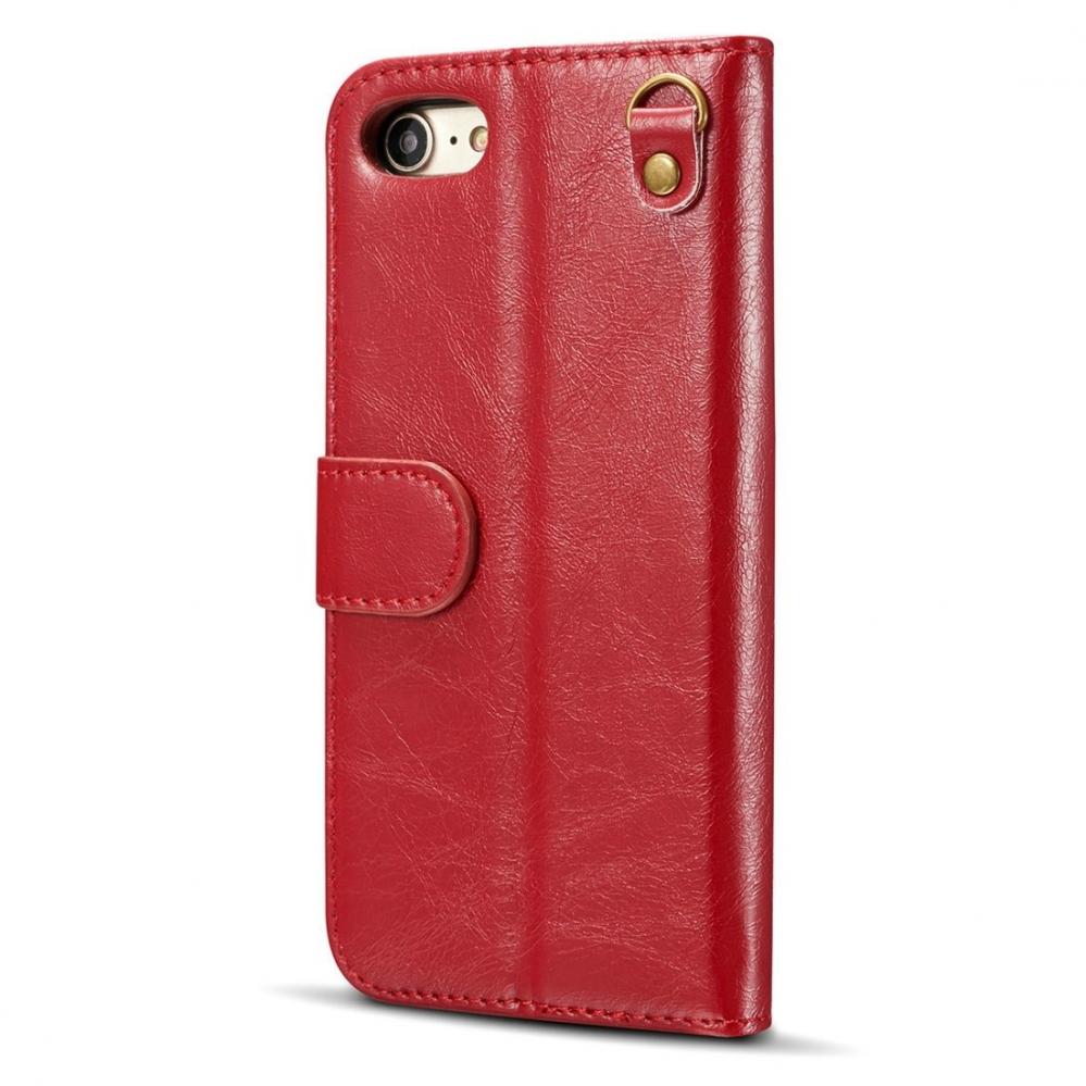 Plånboksfodral med magnetskal äkta läder för iPhone 7/8 - DG.MING