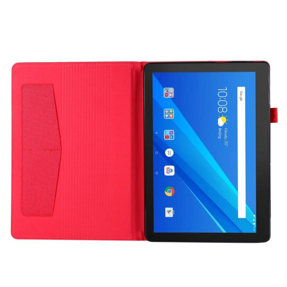  Fodral fr Lenovo Tab E10 10.1 Rd textil