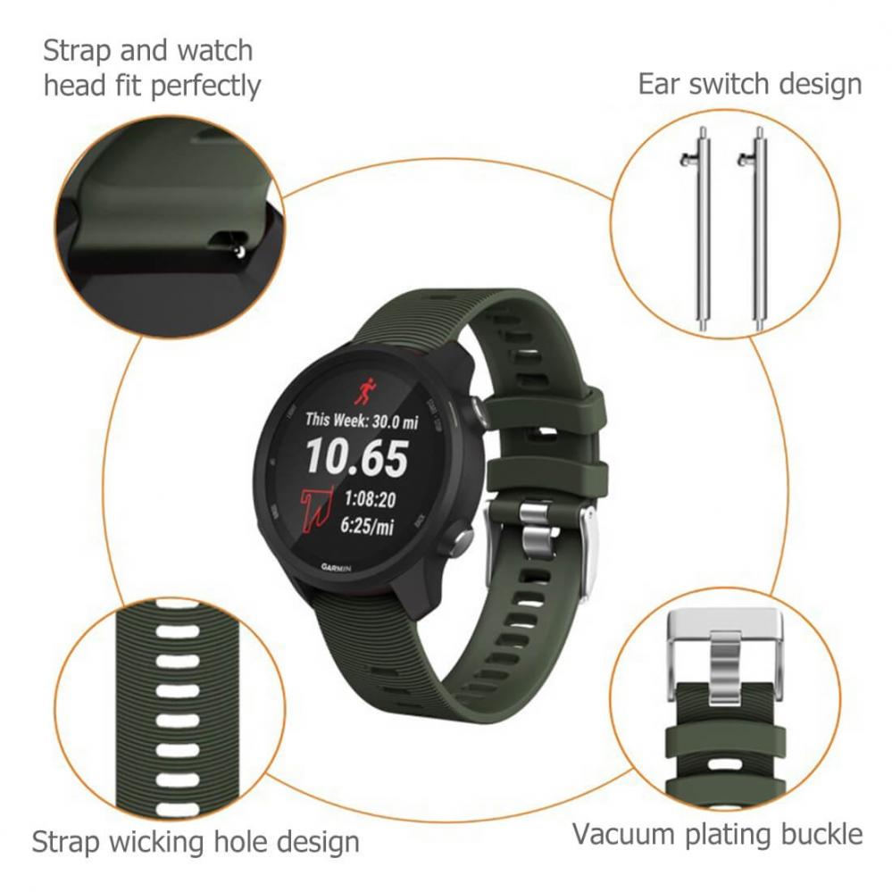 Silikonarmband Armegrön för Smartwatch Forerunner 245/645