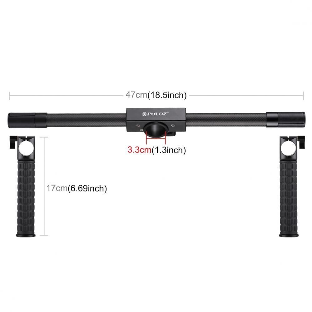  Puluz Handhllen kamerastabilisator med dubbelgrepp