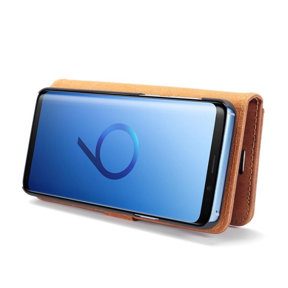  Plånboksfodral med magnetskal för Galaxy S9 Plus Brun - DG.MING