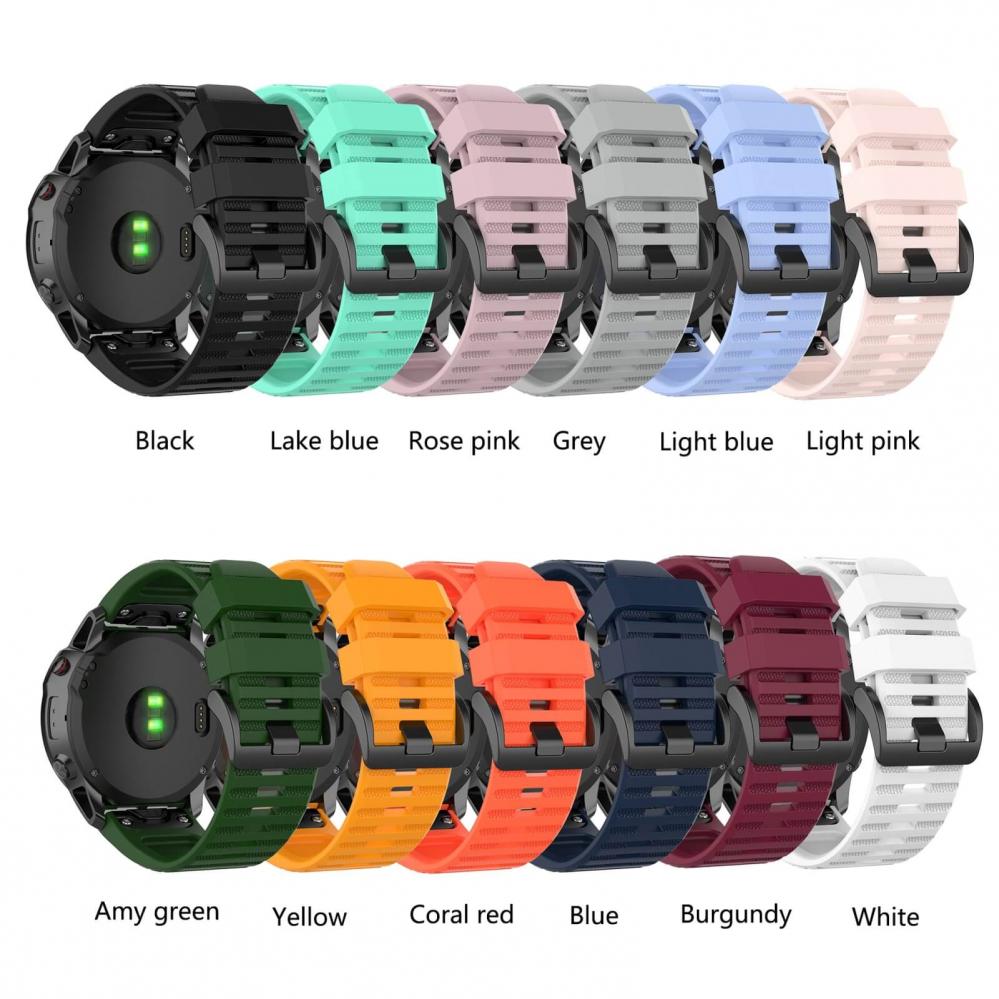  Silikonarmband Svart fr Garmin Fenix 5X/6X/7X 26mm