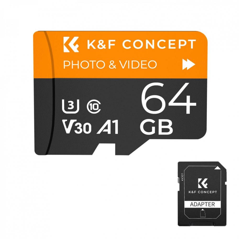  K&F Concept Minneskort 64GB Micro SD-kort U3/V30/A1 95MB/s