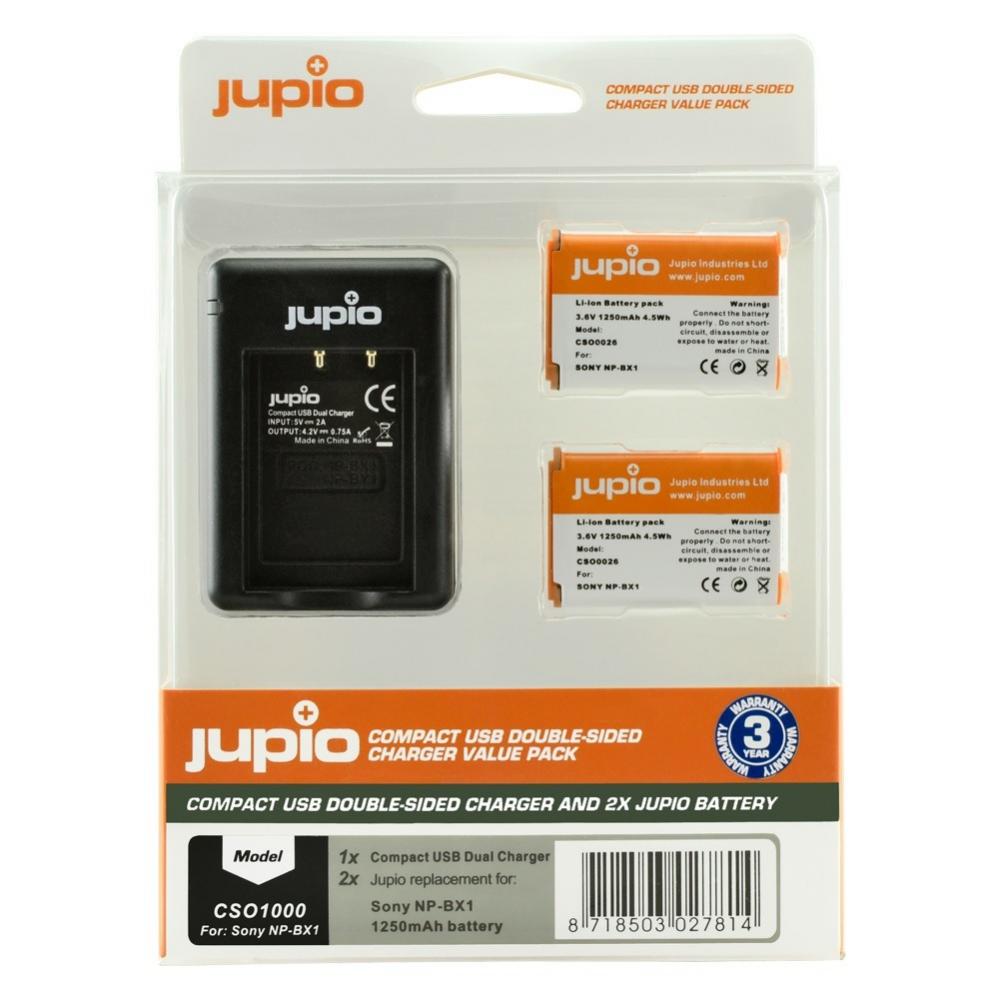  Jupio Batteripaket 1250mAh erstter Sony NP-BX1
