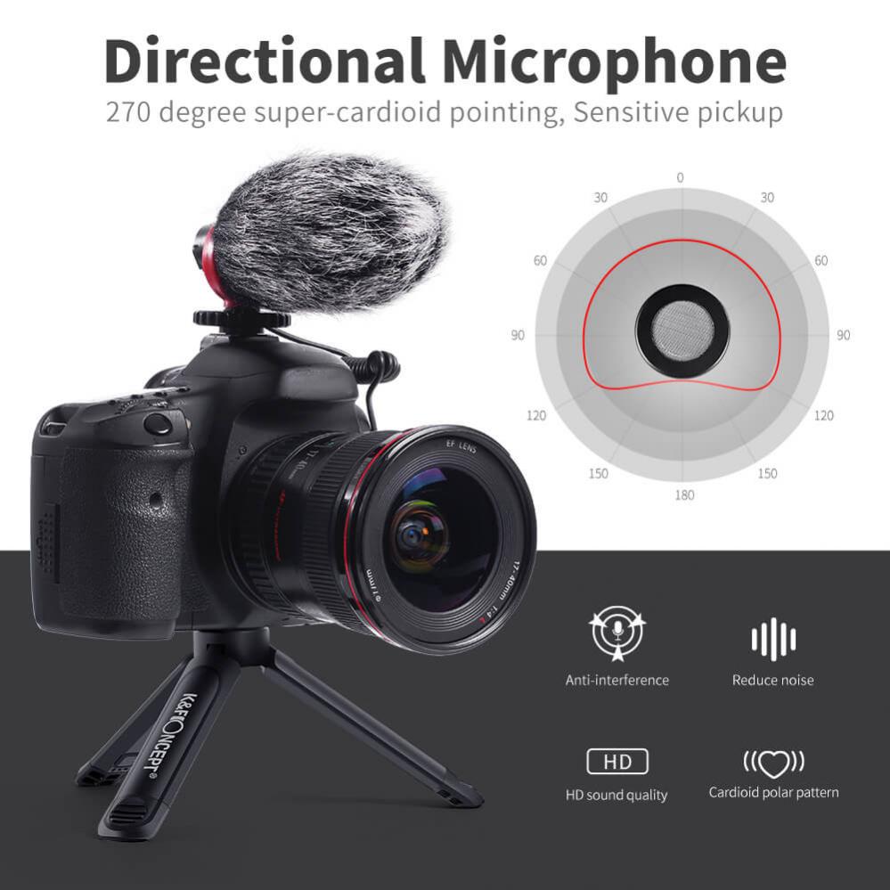  K&F Concept Videomikrofon med ministativ/mobilhllare