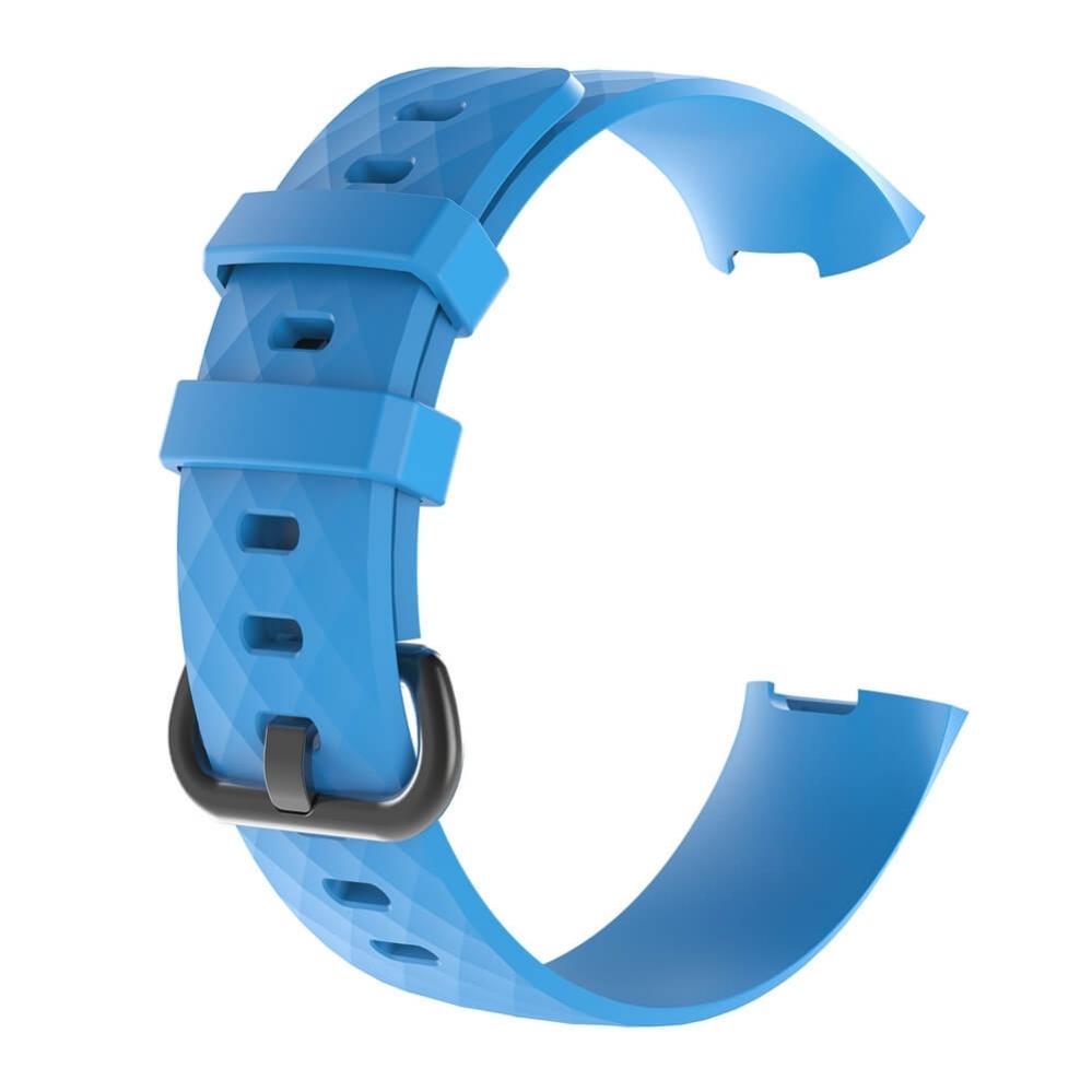Armband för Fitbit Charge 3/3SE/4 - Blå silikon 150-205mm