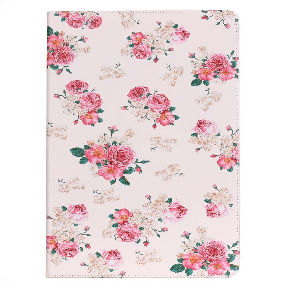  Fodral fr iPad Pro 12,9 - tum - Vit med rosa blommor