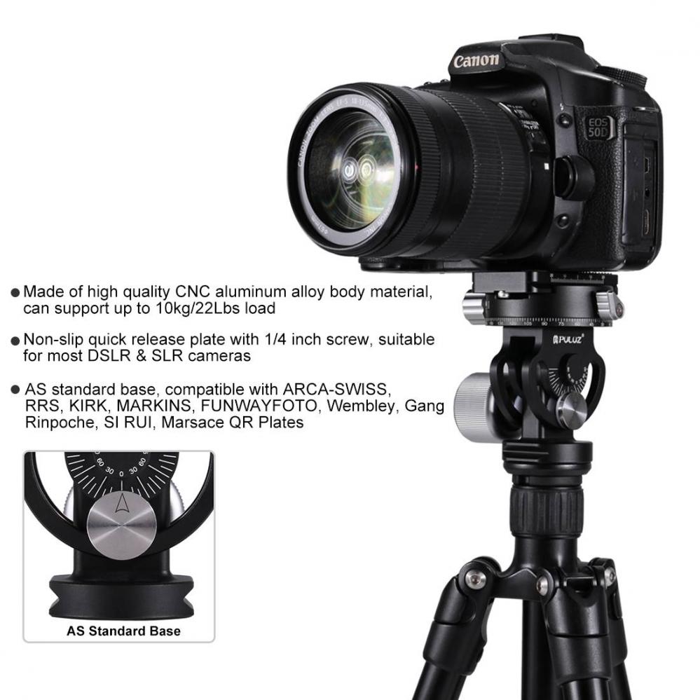 Tilthuvud 180 graders kulled för panoramafotografering - Puluz