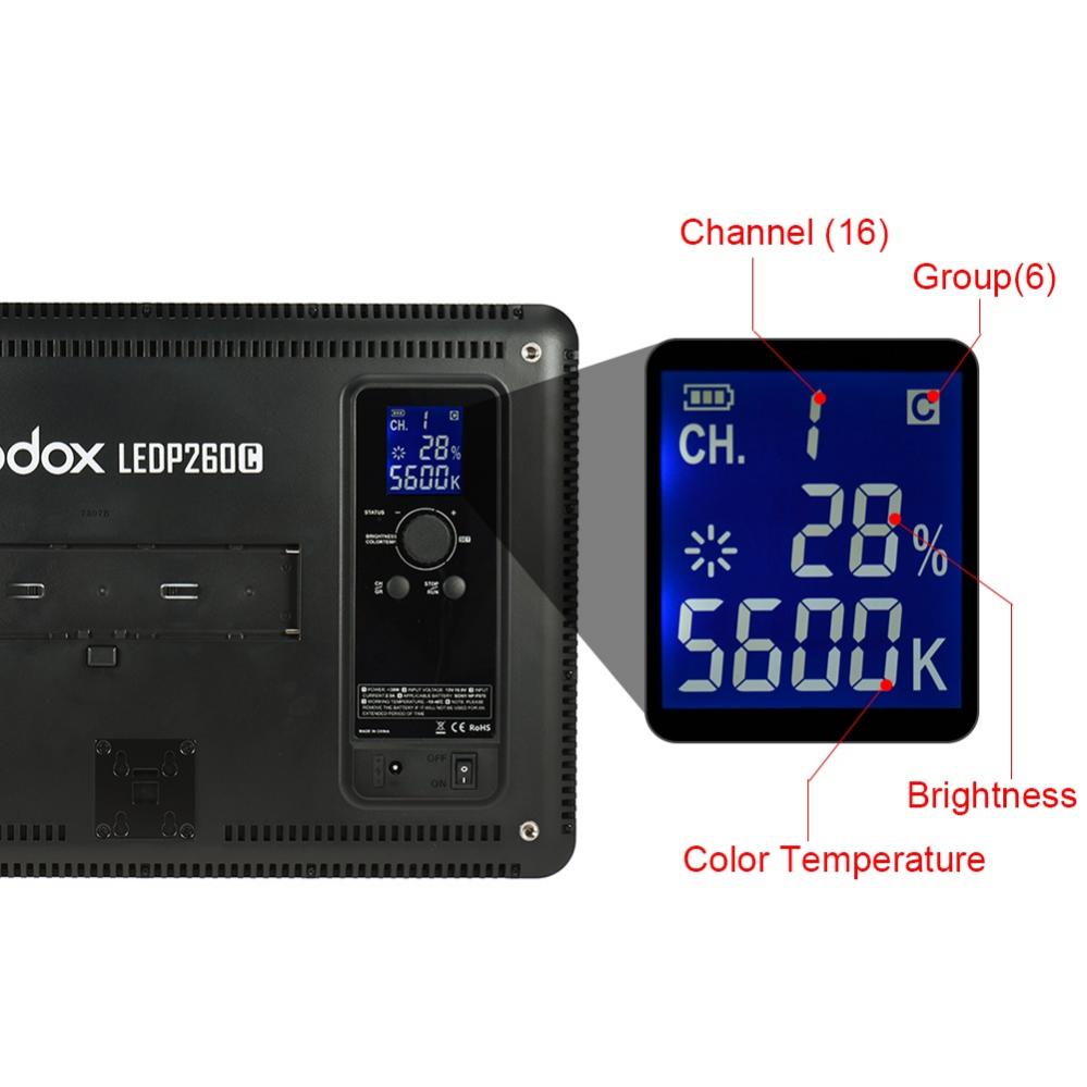  Godox Paket 2x LEDP260C ultratunt Videoljus & 2x rejäla Studiostativ 300cm