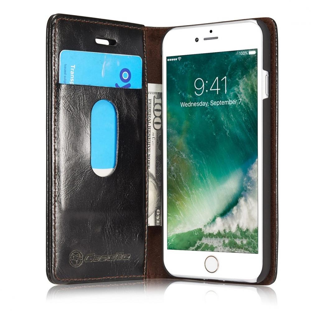  CaseMe Plånboksfodral med kortplats för iPhone 7/8 Svart