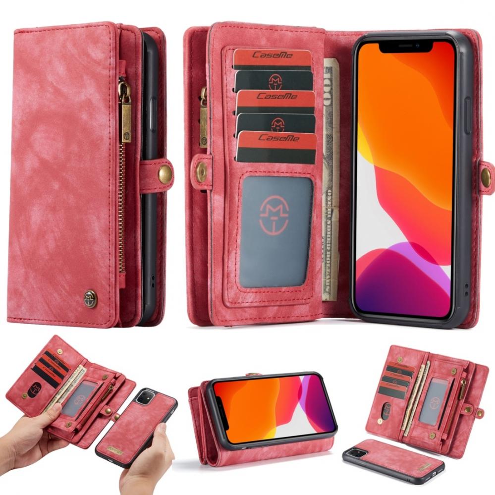 Plånboksfodral med magnetskal för iPhone 11 Röd - CaseMe