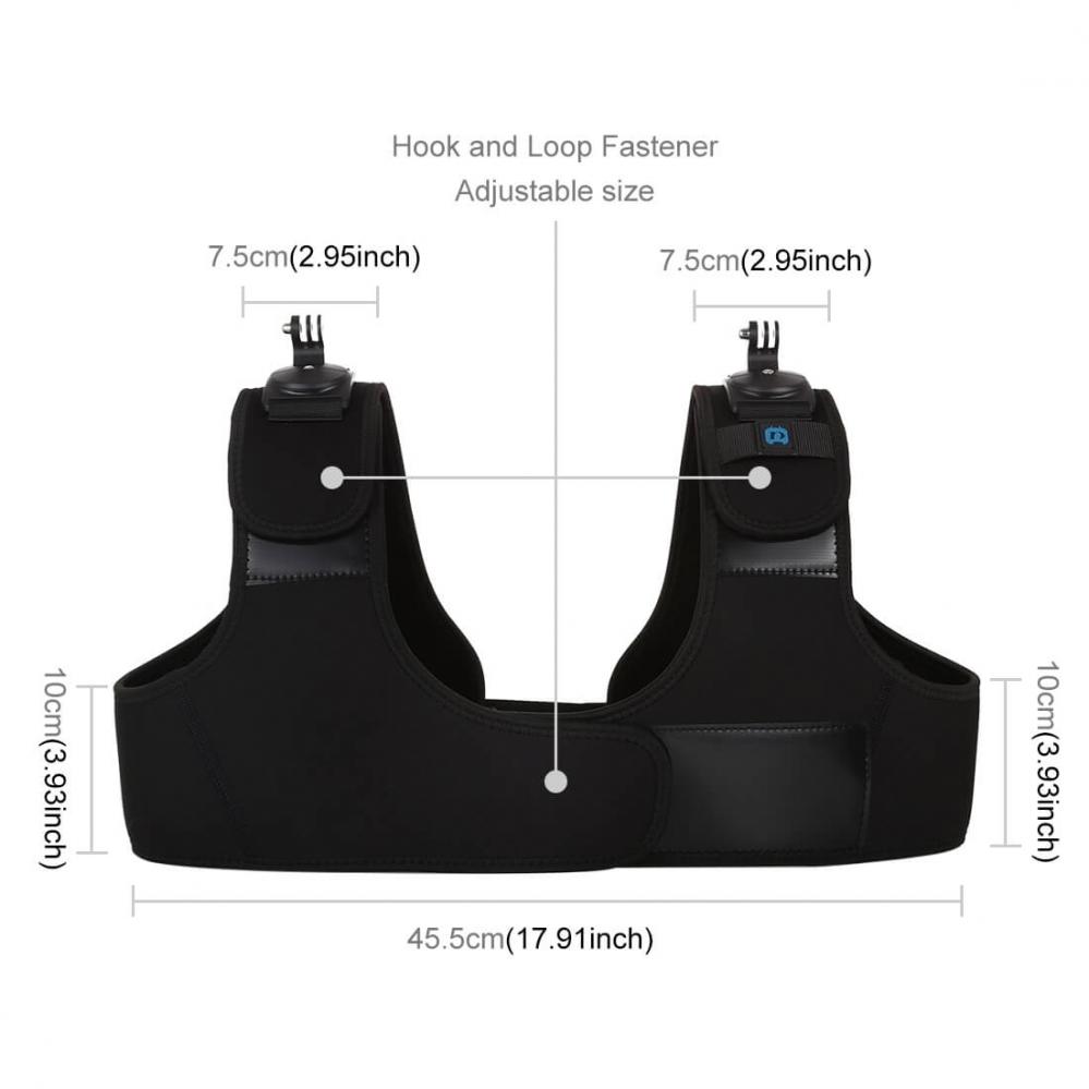 Puluz Bröstsele med 2 fästen för GoPro HERO9 Black / 8 /7 /6 /5 /4 /3 /2 /1