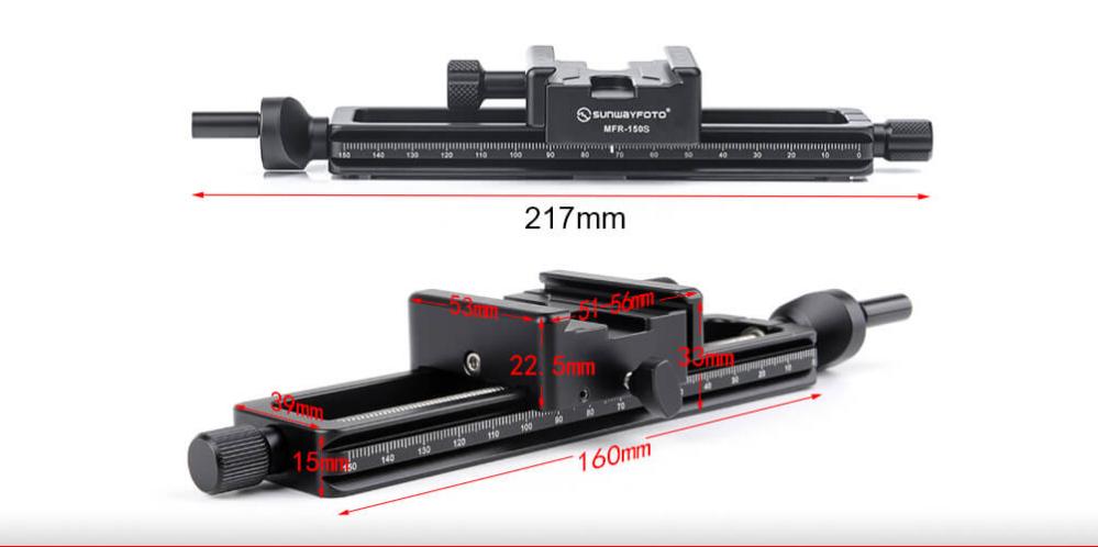  Sunwayfoto MFR-150S Makroslde/fokuseringsskena med hg precision