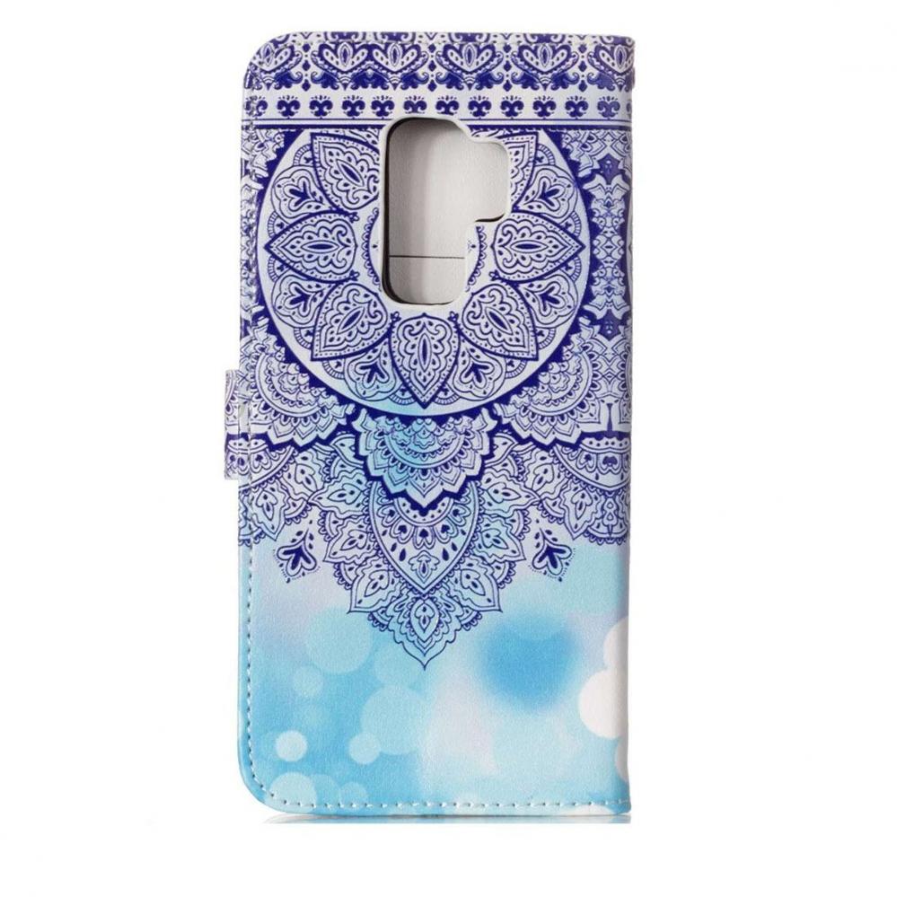  Plånboksfodral för Galaxy S9 Plus - Mandalablomma blå