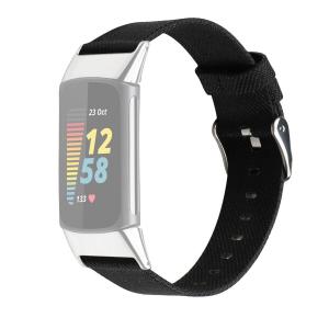  Armband för Fitbit Charge 5 - Svart Nylon
