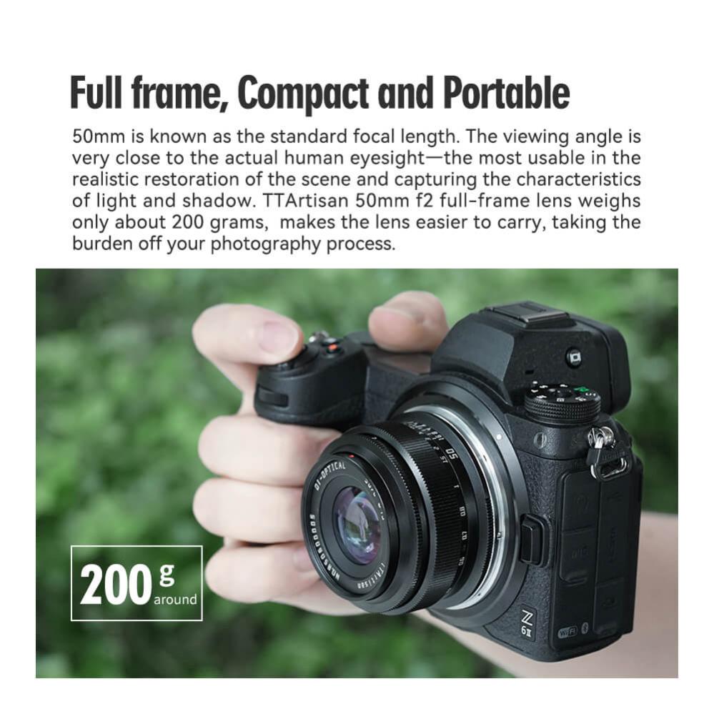  TTArtisan 50mm f/2.0 objektiv Fullformat fr Nikon Z