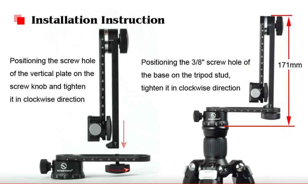  Sunwayfoto CR-30C Panorama-Kit mini med Arca Swiss fste