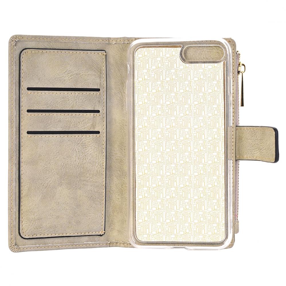  Plnboksfodral fr iPhone 6/6s Vit/Beige - Retrostyle med magnetskal PU-lder