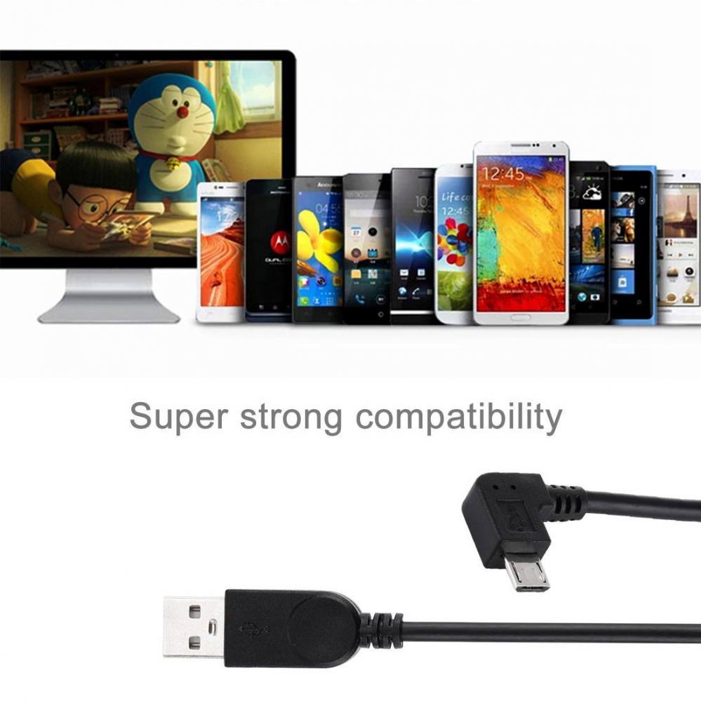 USB-kabel till vinklad Micro USB 17cm