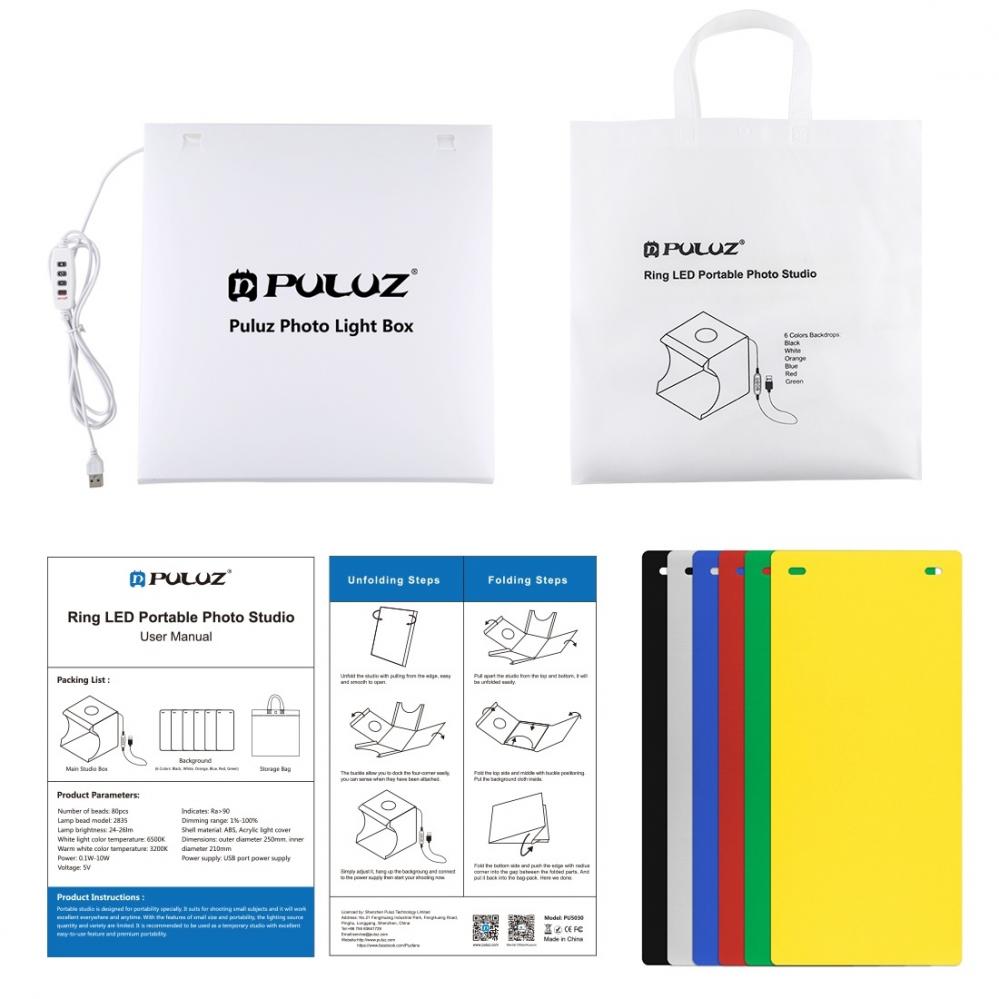  Puluz Ljustltbox med lysdiodsslinga 31x31x32cm