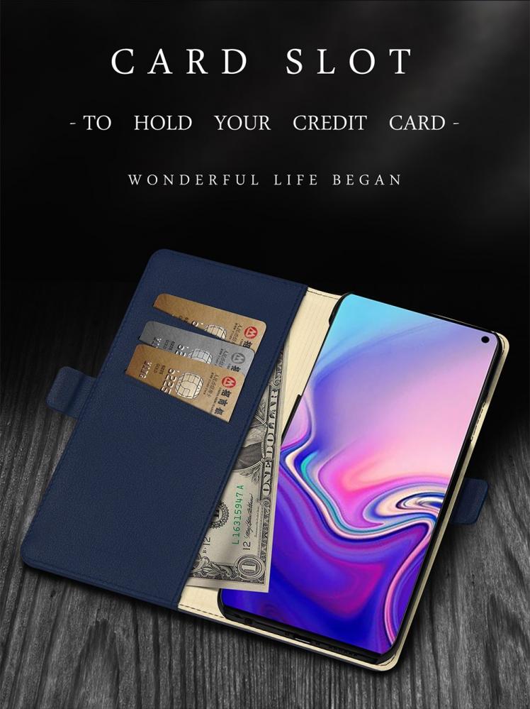  Plånboksfodral för Galaxy S10 Life med kortplats PU-läder Röd - DZGOGO